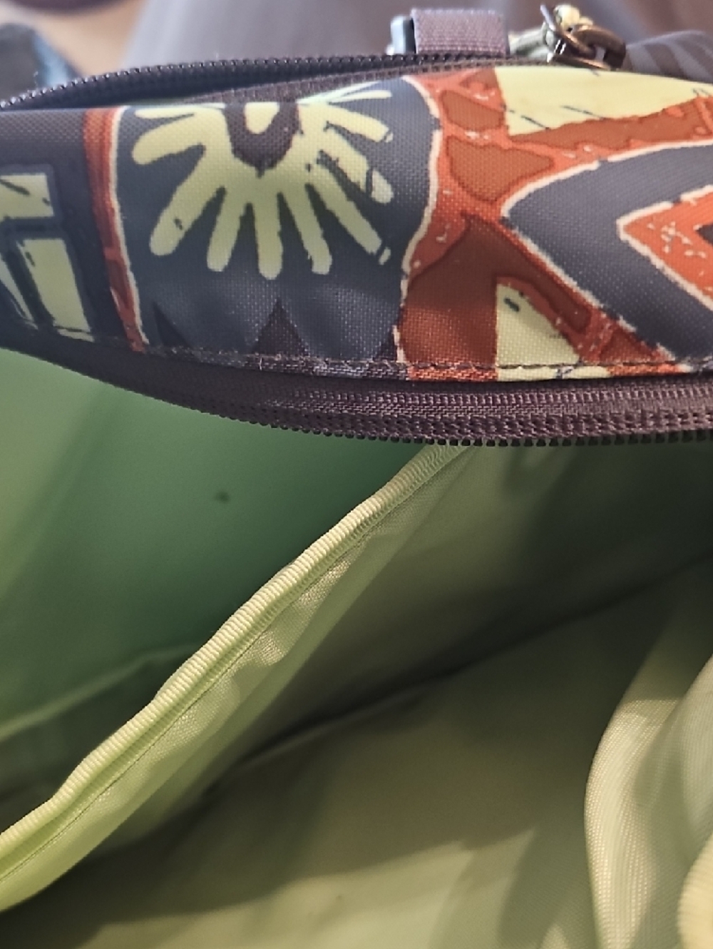 Patagonia Tribal Print Backpack in Black, Lime Green & Brown - Picture 3 of 5